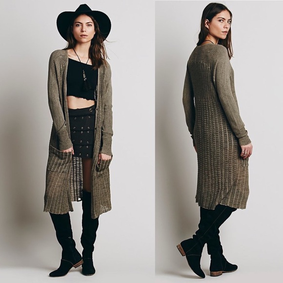 Free People Sweaters - Free People Shadow Stripe Duster Cardigan Small